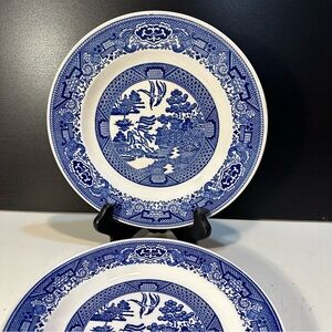 Willow Ware “Blue Willow” Plates-THREE Vintage 9”—by Royal China